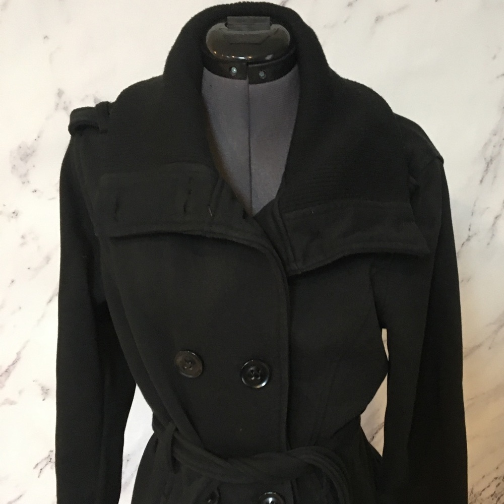 NWOT Merona Black Trench Coat Size L